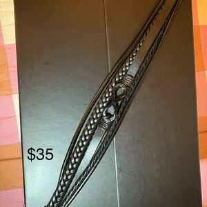 Men's Black Braided Leather Bracelet